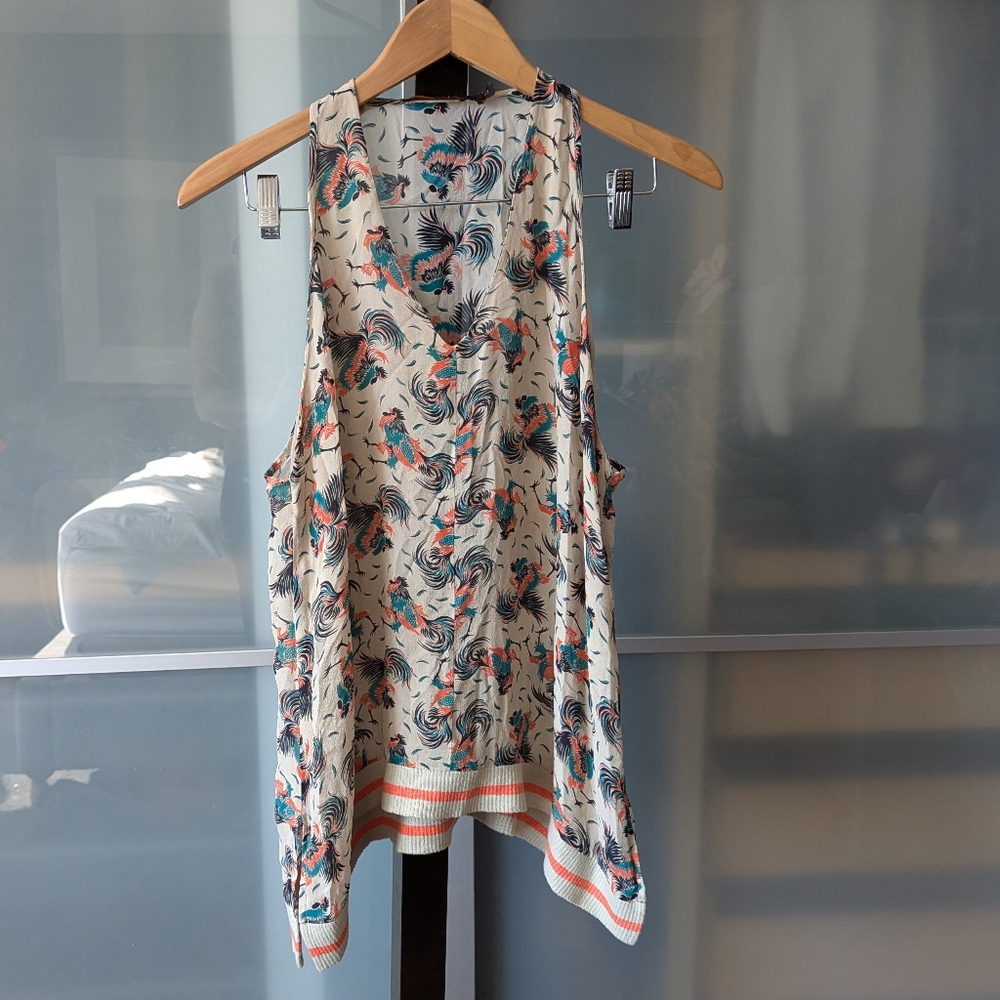 Pre-loved Animale Flowy Rooster Print Top - Large